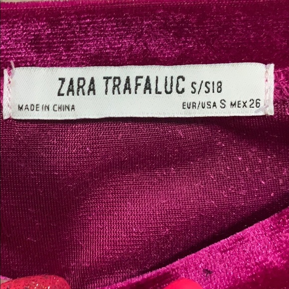 Zara Rasperry Velvet Dress - Picture 6 of 6